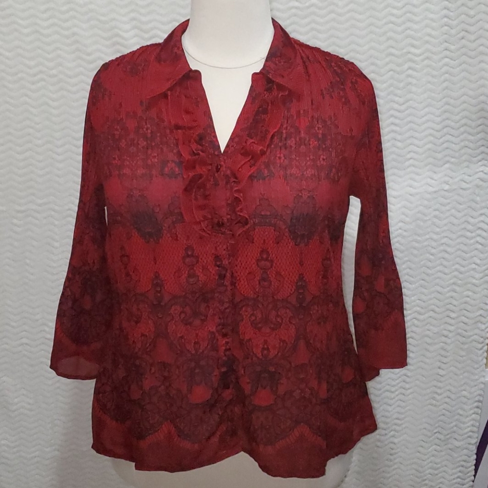 Beautiful red and black blouse